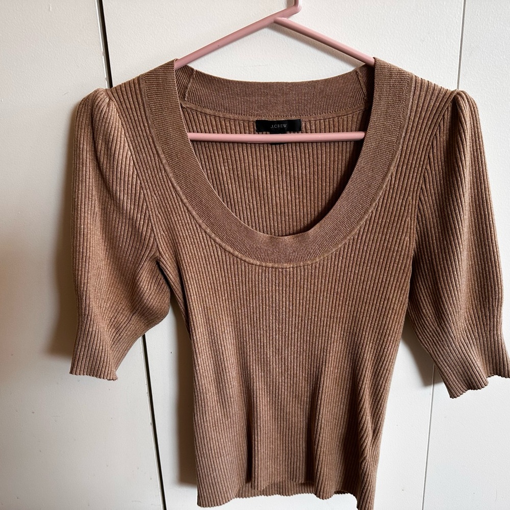 J.Crew Brown Ribbed Knit Sweater XS